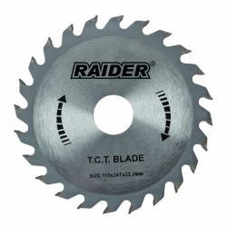 Циркулярен диск за дърво Raider RD-SB13, 115 х 22.2 mm, 24Т Циркулярен диск за дърво Raider RD-SB13, 115 х 22.2 mm, 24Т