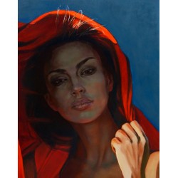 Рисуване по номера - Жената в червено, 40х50см