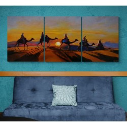 Рисуване по номера Триптих - Пустиня, 3x40х50см