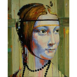 Рисуване по номера - Дамата с хермелина, 40х50см
