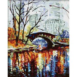 Рисуване по номера - Есенен пейзаж, 40х50см