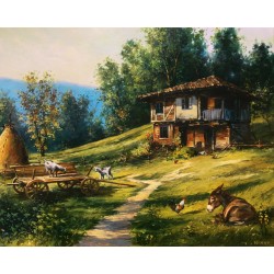 Рисуване по номера - Спокойствие в планината, 40х50см