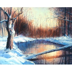 Рисуване по номера - Замръзналото езеро, 40х50см