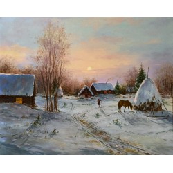 Рисуване по номера - Зимна утрин, 40х50см