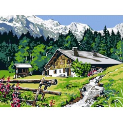 Рисуване по номера - Къща в подножието, 30х40см