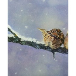 Рисуване по номера Триптих - Врабчета, 3x40х50см Рисуване по номера Триптих - Врабчета, 3x40х50см