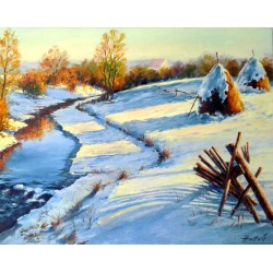 Рисуване по номера - Зимни сенки, 40х50см