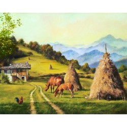 Рисуване по номера - Идилия в планината, 40х50см