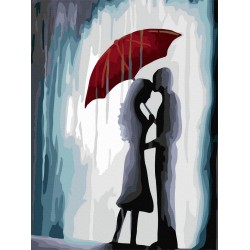 Рисуване по номера - Нежност под дъжда, 30х40см