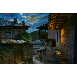 Рисуване по номера - Копнеж за луна, 40х60см