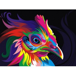 Рисуване по номера - Поп арт петел, 30х40см