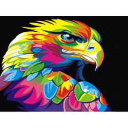 Рисуване по номера - Поп арт орел, 30х40см