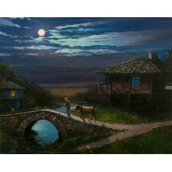 Рисуване по номера - Синя луна, 40х50см